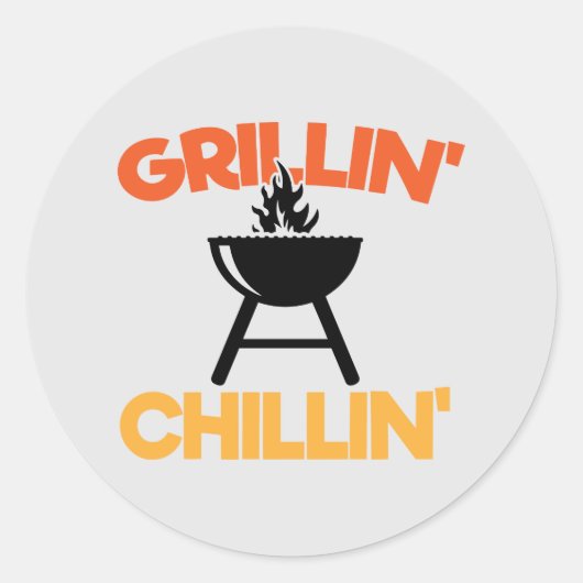 Coole Grillin Chillin Wortart Runder Aufkleber (Vorderseite)