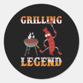 Coole Grilllegende Runder Aufkleber (Vorderseite)