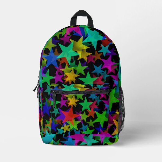 Coole Groovy Rainbow Stars Bedruckter Rucksack (Vorderseite)