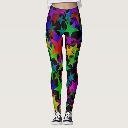 Coole Groovy Rainbow Stars Leggings (Vorderseite)