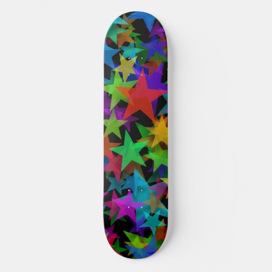 Coole Groovy Rainbow Stars Skateboard (Vorderseite)