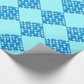 Coole große blaue, weiße, hellblaue Polka-Punkte Geschenkpapier (Ecke)
