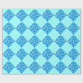 Coole große blaue, weiße, hellblaue Polka-Punkte Geschenkpapier (Flach)