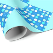 Coole große blaue, weiße, hellblaue Polka-Punkte Geschenkpapier (Rolleneckpunkt)