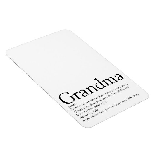 Coole Großmutter aus Schwarz und Weiß Magnet (Rechte Seite)
