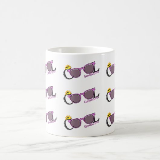 Coole Großtochter-Sonne und Sonnenbrille auf Weiß Kaffeetasse (Mittel)