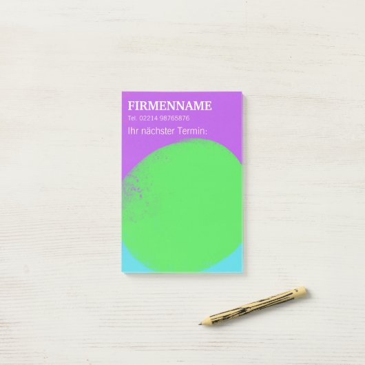 coole grün lila Klebezettel Terminerinnerung Post-it Klebezettel (Auf Schreibtisch)