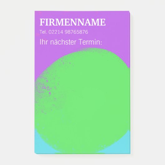 coole grün lila Klebezettel Terminerinnerung Post-it Klebezettel (Vorderseite)