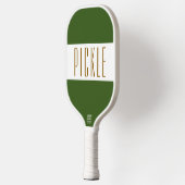 Coole, grün-weiße Streifen PICKLE-Text Pickleball Schläger (Links)