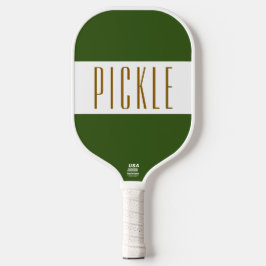 Coole, grün-weiße Streifen PICKLE-Text Pickleball Schläger