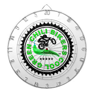 Coole grüne Chili-Radfahrer Dartscheibe
