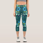 Coole grüne Farbgebung Farbiges Muster des Spritze Capri Leggings (Vorderseite)