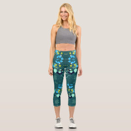 Coole grüne Farbgebung Farbiges Muster des Spritze Capri Leggings