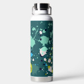 Coole grüne farbige Farbinitialen für farbige Spri Trinkflasche (Rückseite)