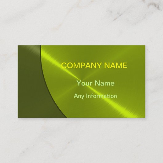 Coole grüne Luxusmetallgeschäfts-Karten Visitenkarte (Vorderseite)