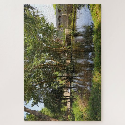 Coole grüne Oase, Chobe, Botsuana, Afrika Puzzle (Vertikal)