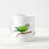 Coole grüne Quäker-Papageien-Tasse Kaffeetasse (Vorderseite Links)