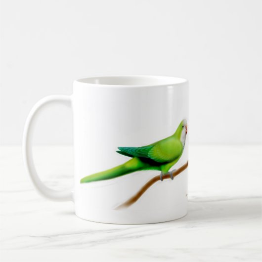 Coole grüne Quäker-Papageien-Tasse Kaffeetasse (Links)