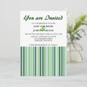 Coole grüne Streifen Einladung (Stehend Vorderseite)