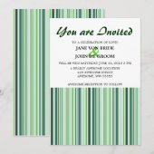 Coole grüne Streifen Einladung (Vorne/Hinten)
