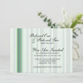 Coole grüne Streifen Einladung (Stehend Vorderseite)
