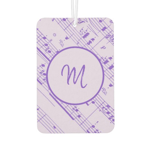 Coole grüne und Lila Noten mit Monogram Autolufterfrischer (Rückseite)