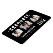 Coole Grunge Black 3 Foto Graduate Ankündigung Magnet (Linke Seite)