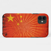 Coole Grunge-Chinese-Flagge Case-Mate iPhone Hülle (Rückseite (Horizontal))
