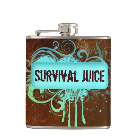 Coole Grunge-Farbdrip-Kupferflasche Flachmann (Vorderseite)