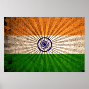 Coole Grunge-Indianerflagge Poster