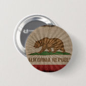Coole Grunge-Kalifornien-Flagge Button (Vorne & Hinten)
