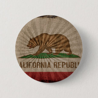 Coole Grunge-Kalifornien-Flagge Button
