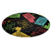 coole Grunge-Kassetten im Stil der 90er Jahre Schneidebrett (Ecke)