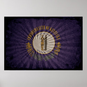Coole Grunge-Kentucky-Flagge Poster