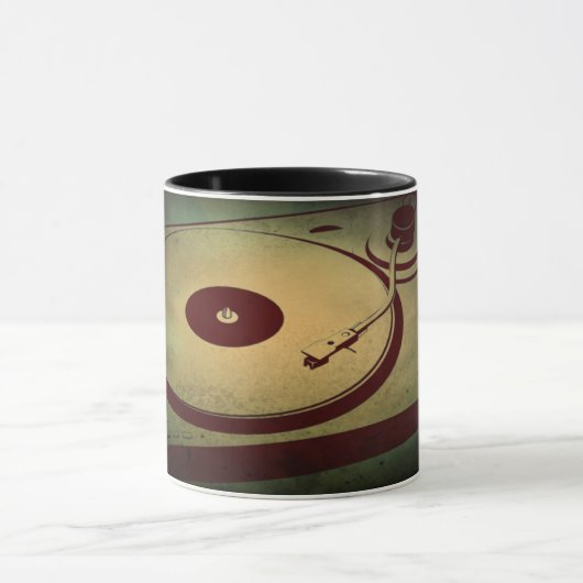 Coole Grunge Retro-Turntable Tasse (Zentrum)