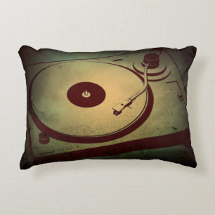 Coole Grunge Retro-Turntable Zierkissen