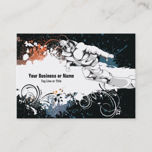 Coole Grunge Snowboard Business Card Visitenkarte (Vorderseite)