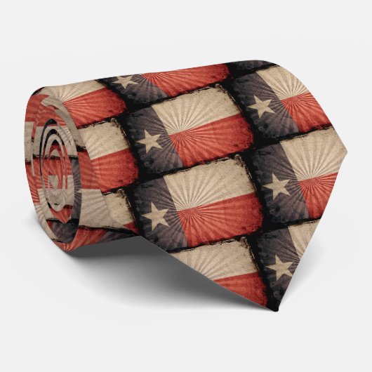 Coole Grunge Texas Flag Krawatte (Gerollt)