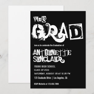 Coole Grunge Typografy Graduation Party Einladung