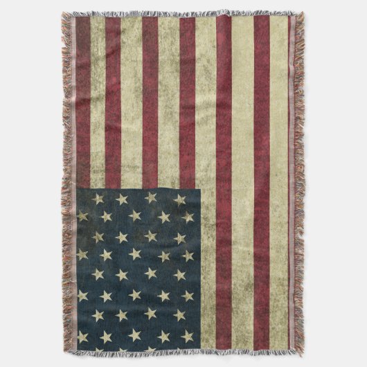 Coole Grunge U.S. Flag Throw Blanket Decke (Vorderseite Vertikal)