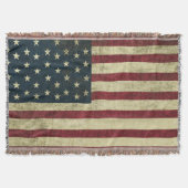 Coole Grunge U.S. Flag Throw Blanket Decke (Vorderseite)