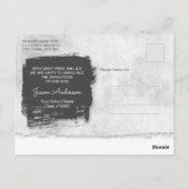Coole Grunge White 1 Foto Graduate Ankündigung Postkarte (Rückseite)