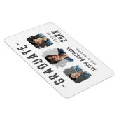 Coole Grunge White 3 Foto Graduate Ankündigung Magnet (Rechte Seite)