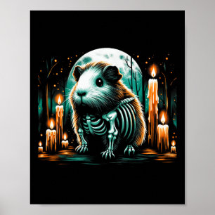 Coole Guinea Pig Skeleton Halloween Weihnachtsgebu Poster