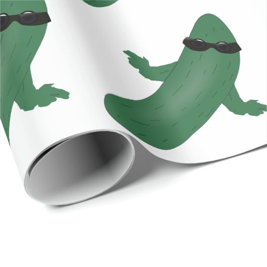 Coole Gurke Geschenkpapier (Rolleneckpunkt)