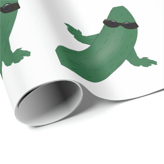 Coole Gurke Geschenkpapier (Rolleneckpunkt)
