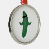 Coole Gurke Silbernes Ornament (Rechts)