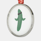 Coole Gurke Silbernes Ornament (Links)