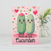 Coole Gurken Liebe Valentinstag Feiertagskarte (Stehend Vorderseite)