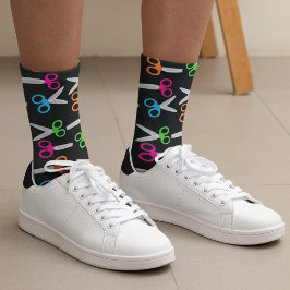 Coole Haar Stylist Scheren Neon Black Socken
